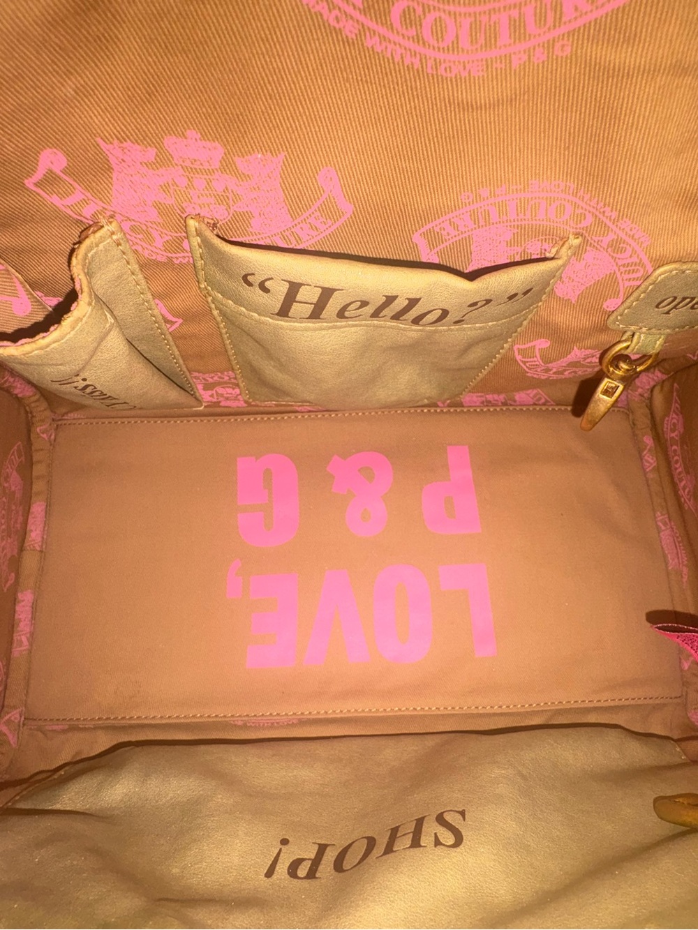 Juicy Couture 🩷🤎 Vintage Royal Juicy Bowler Bag: “Girls Will Be Juicy Girls” - Picture 8 of 16